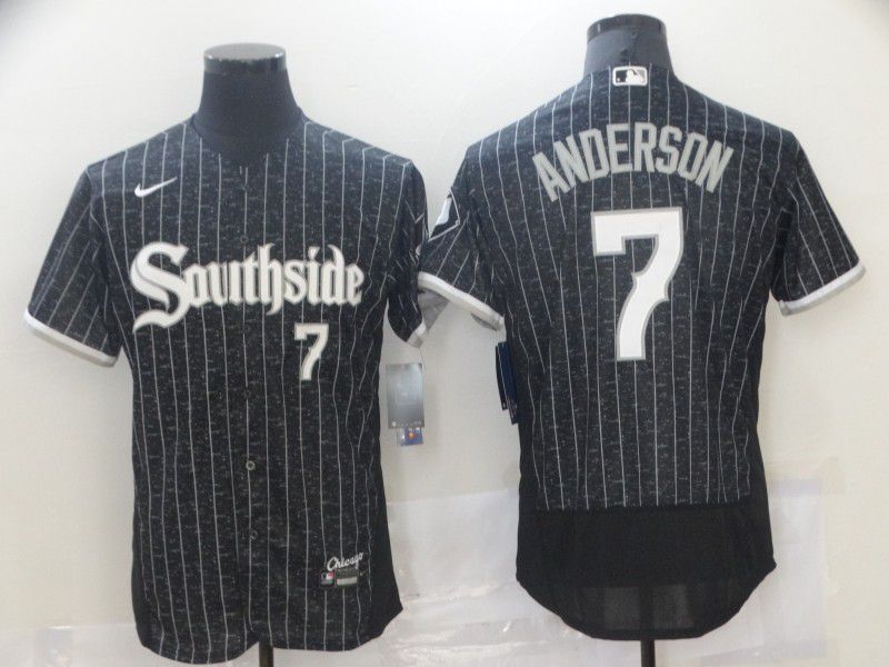 Men Chicago White Sox 7 Anderson Black City Edition Nike Elite 2021 MLB Jersey